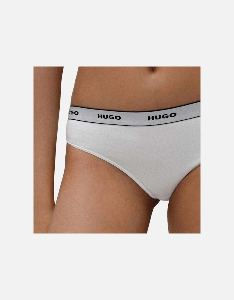 3-Pack Classic Logo Thongs, White