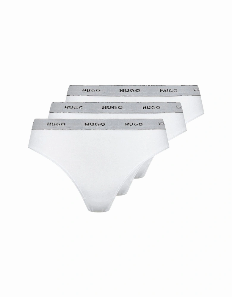 3-Pack Classic Logo Thongs, White