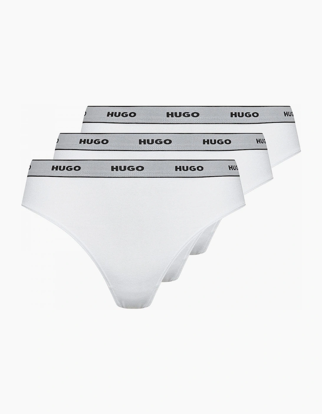 Hugo Boss Women's White 3-Pack Classic Logo Thongs, - : 12/None M