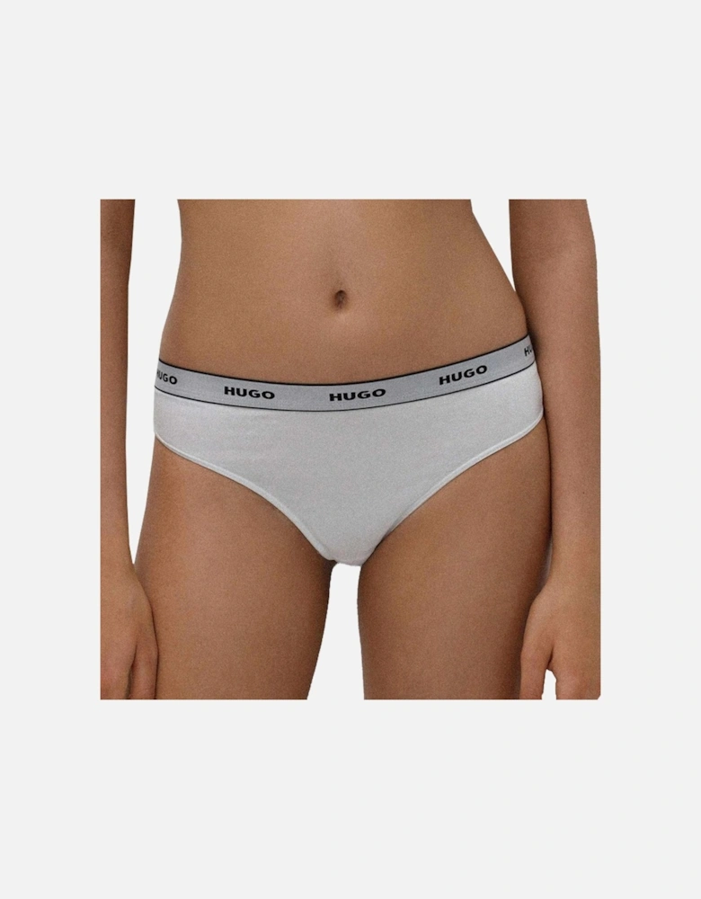 3-Pack Classic Logo Thongs, White