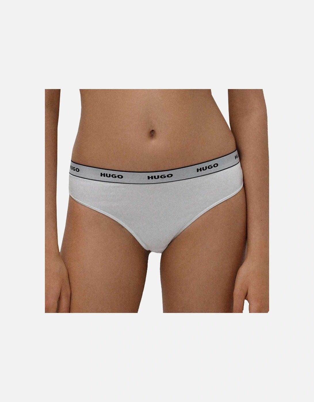 3-Pack Classic Logo Thongs, White