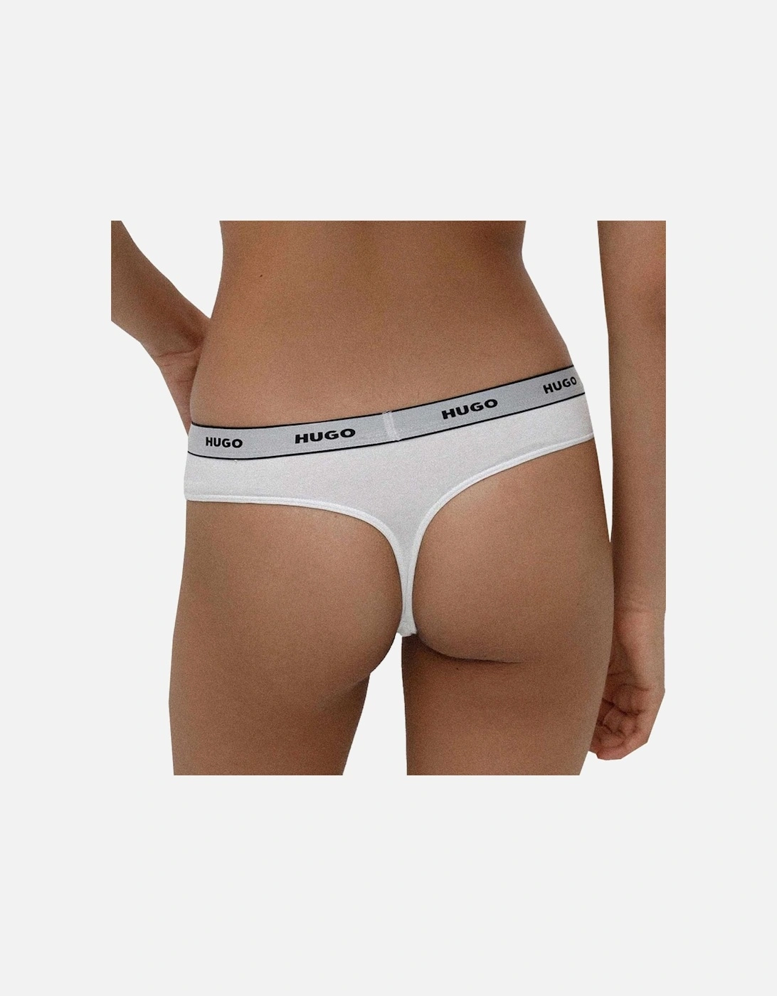 3-Pack Classic Logo Thongs, White