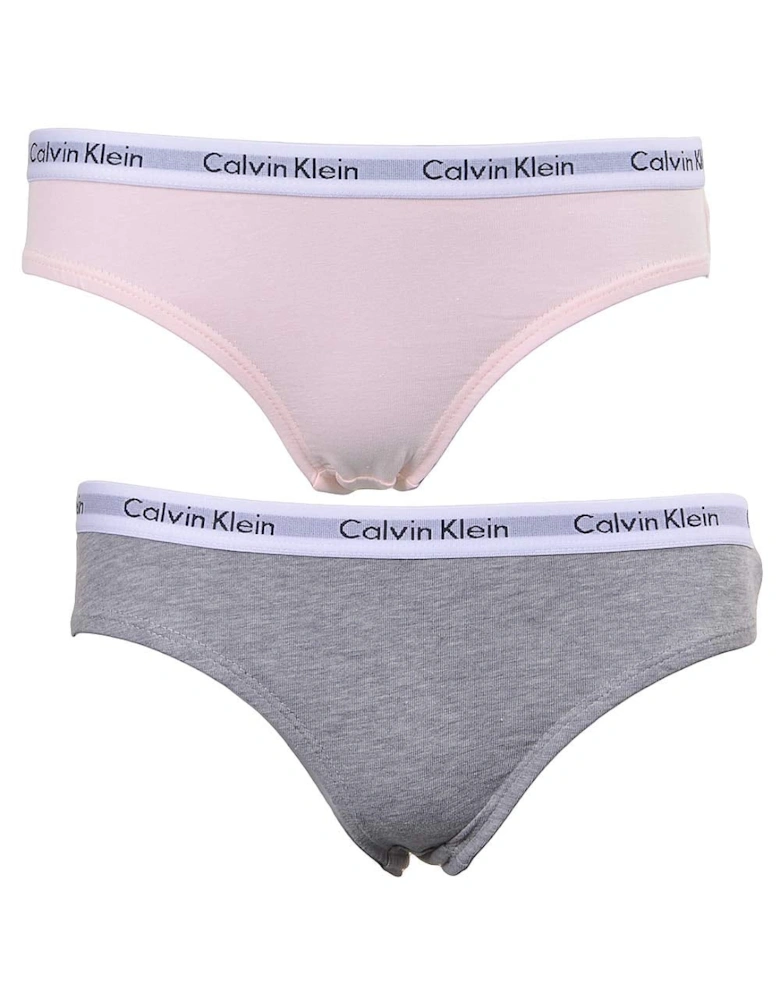 Girls 2-Pack Modern Cotton Bikini Briefs, Pink/Grey