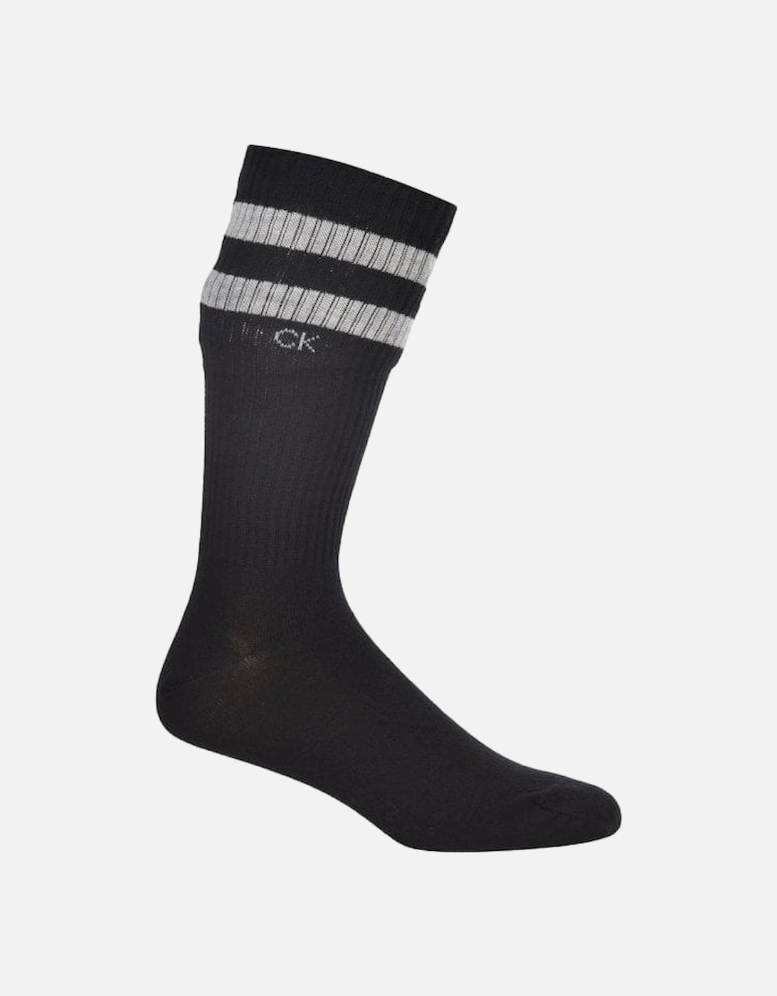 2-Pack Stripes Casual Sports Socks, Black