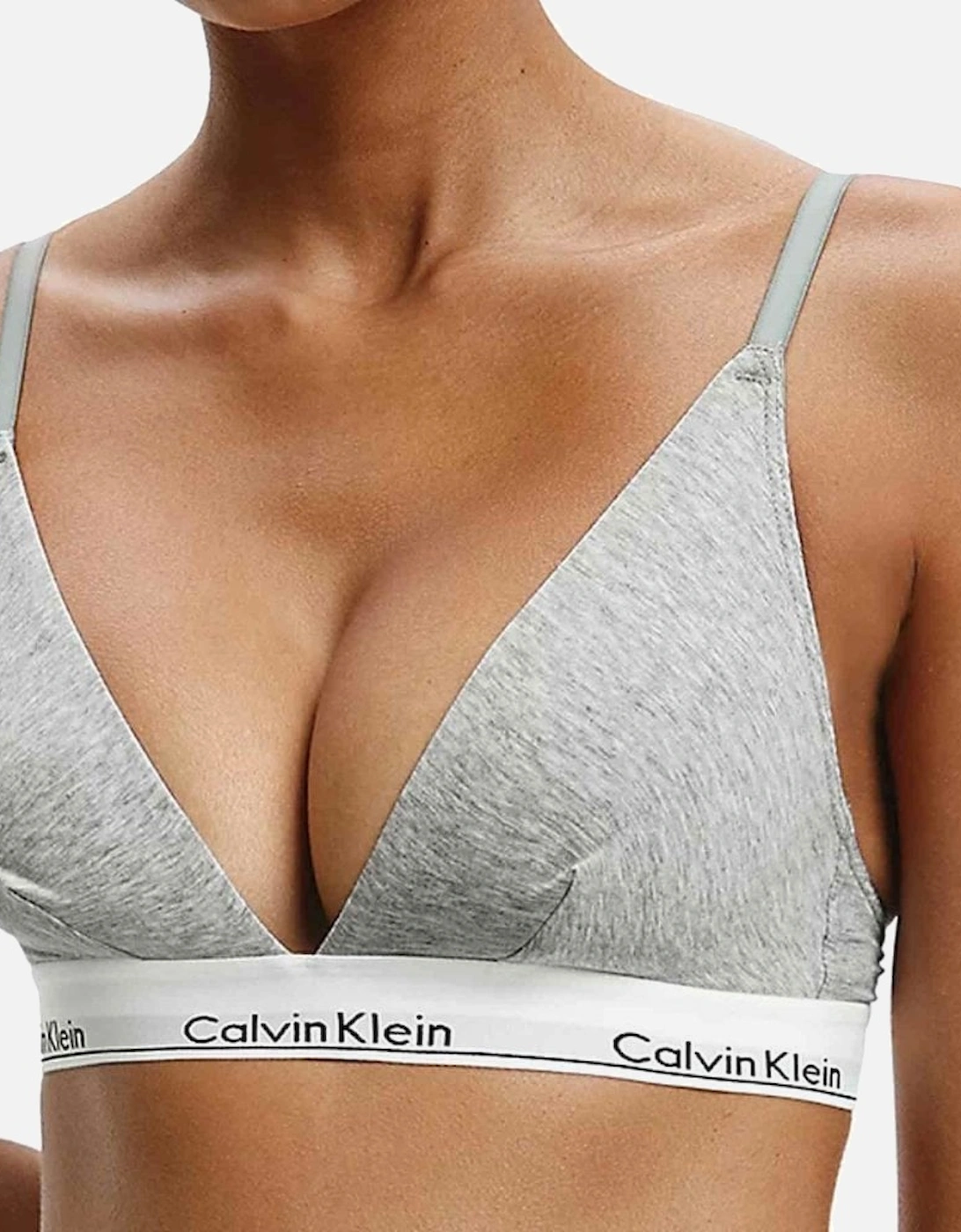 Modern Cotton Triangle Bra, Heather Grey