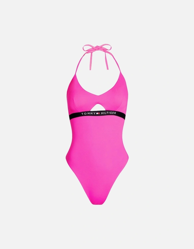 Cut Out Detail One-Piece Swimsuit, Pink Glo