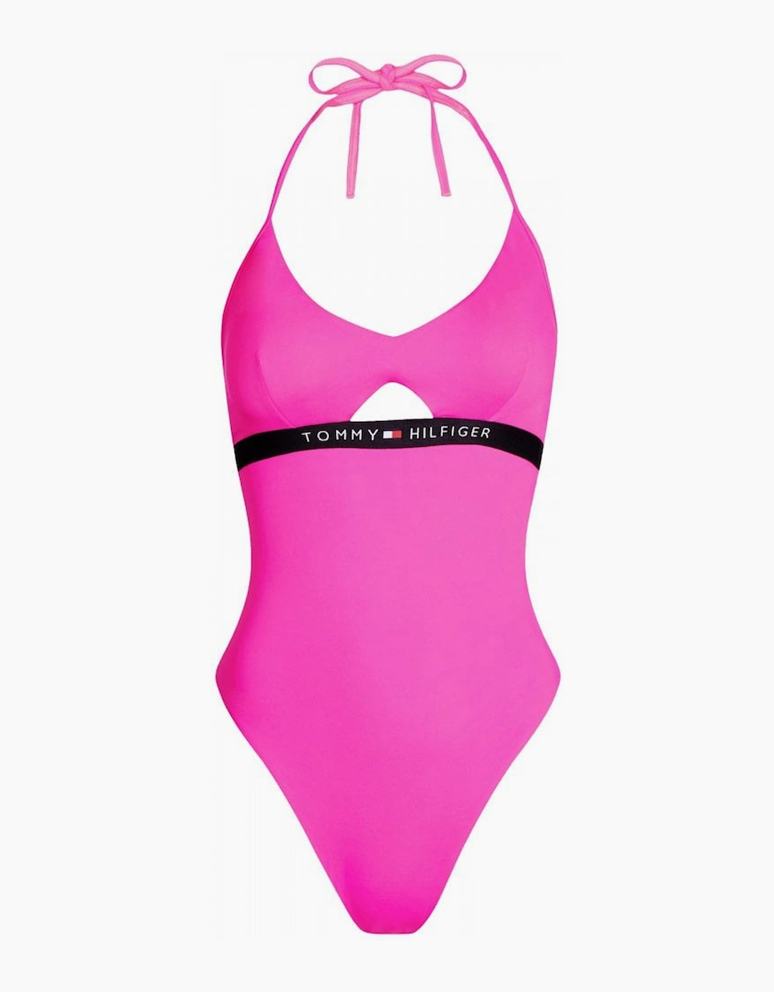 Tommy Hilfiger Women's Pink Cut Out Detail One-Piece Swimsuit, Glo  Xl