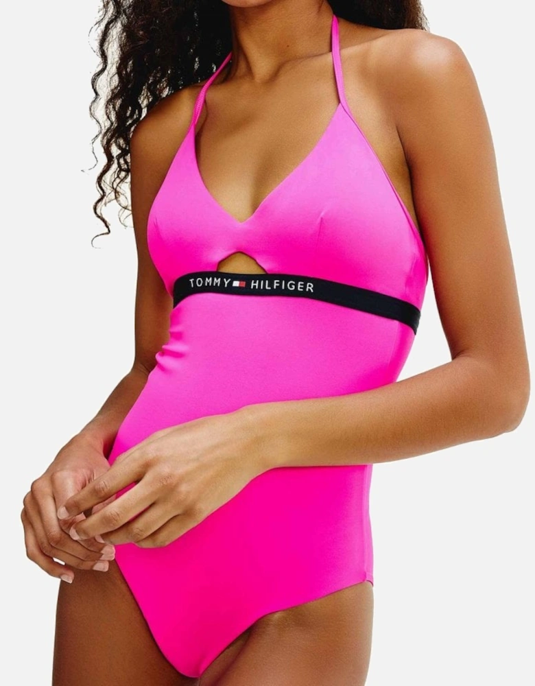 Cut Out Detail One-Piece Swimsuit, Pink Glo