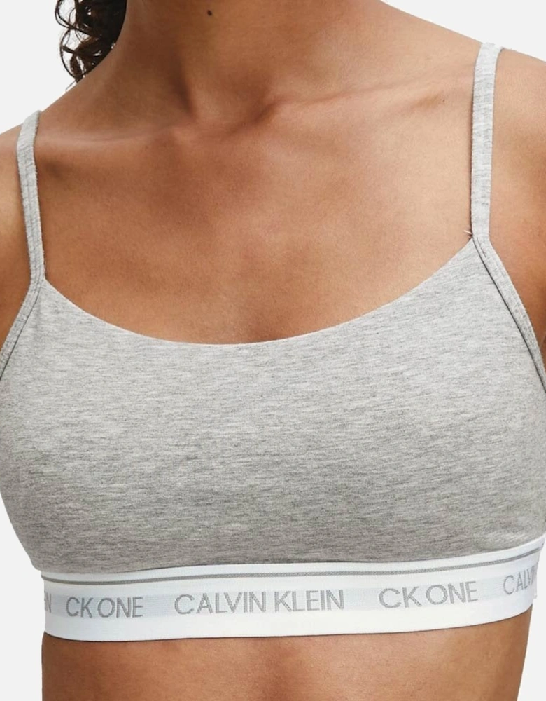 CK One Cotton Modal Blend String Bralette, Grey