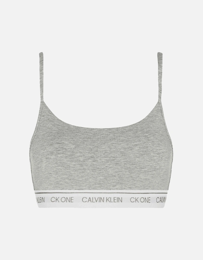 CK One Cotton Modal Blend String Bralette, Grey