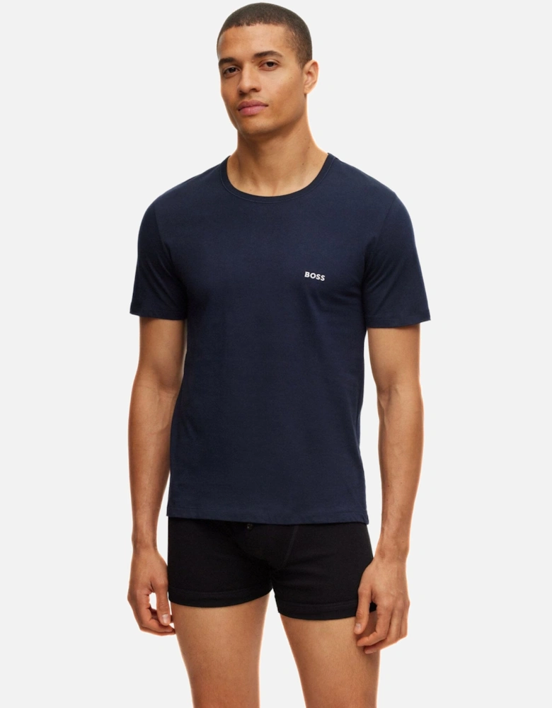 3-Pack Classic-Fit Crew-Neck T-Shirts, Black/White/Navy