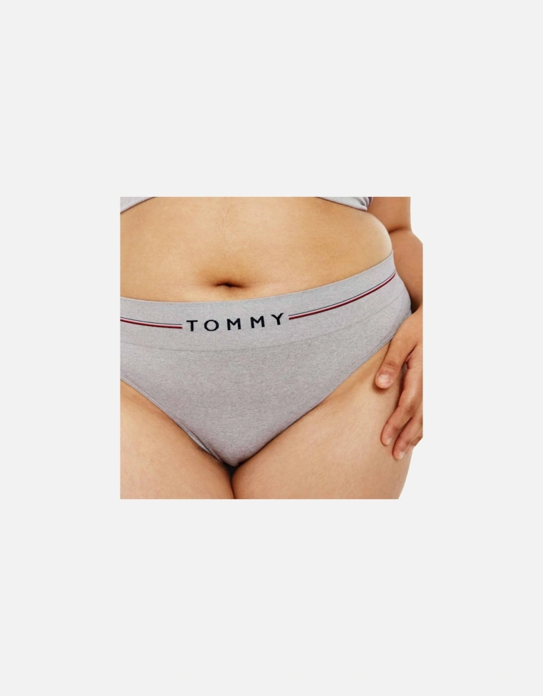 Seamless Logo Curve Thong, Medium Grey Heather