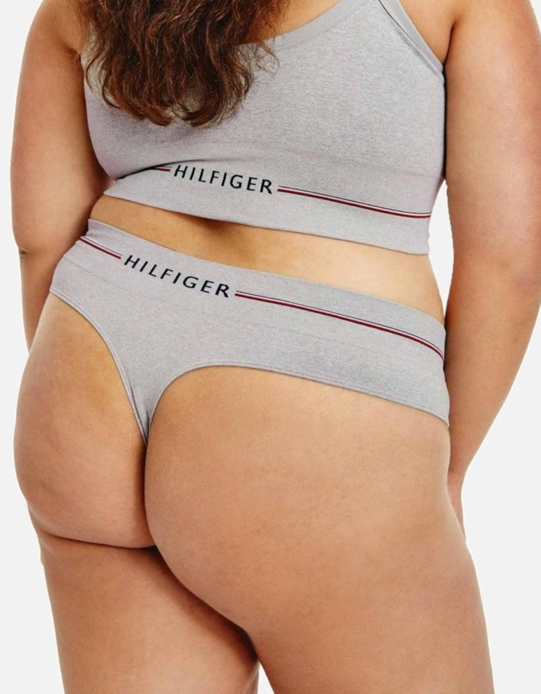 Seamless Logo Curve Thong, Medium Grey Heather