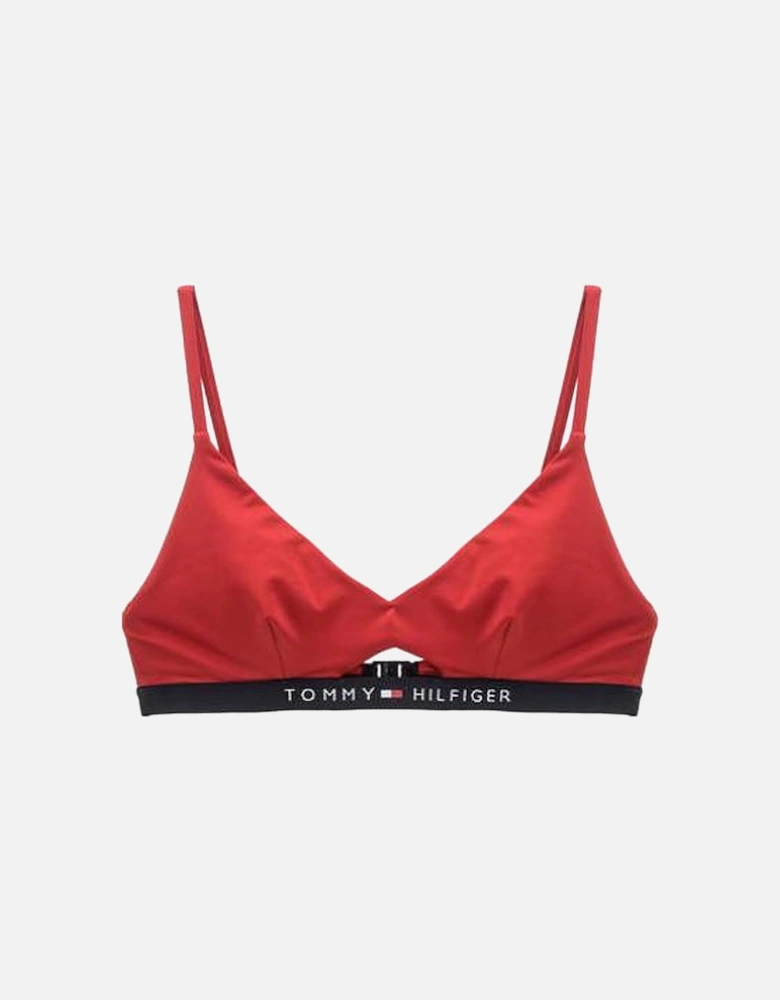 Cut Out Detail Swim Bikini Top, Tango Red