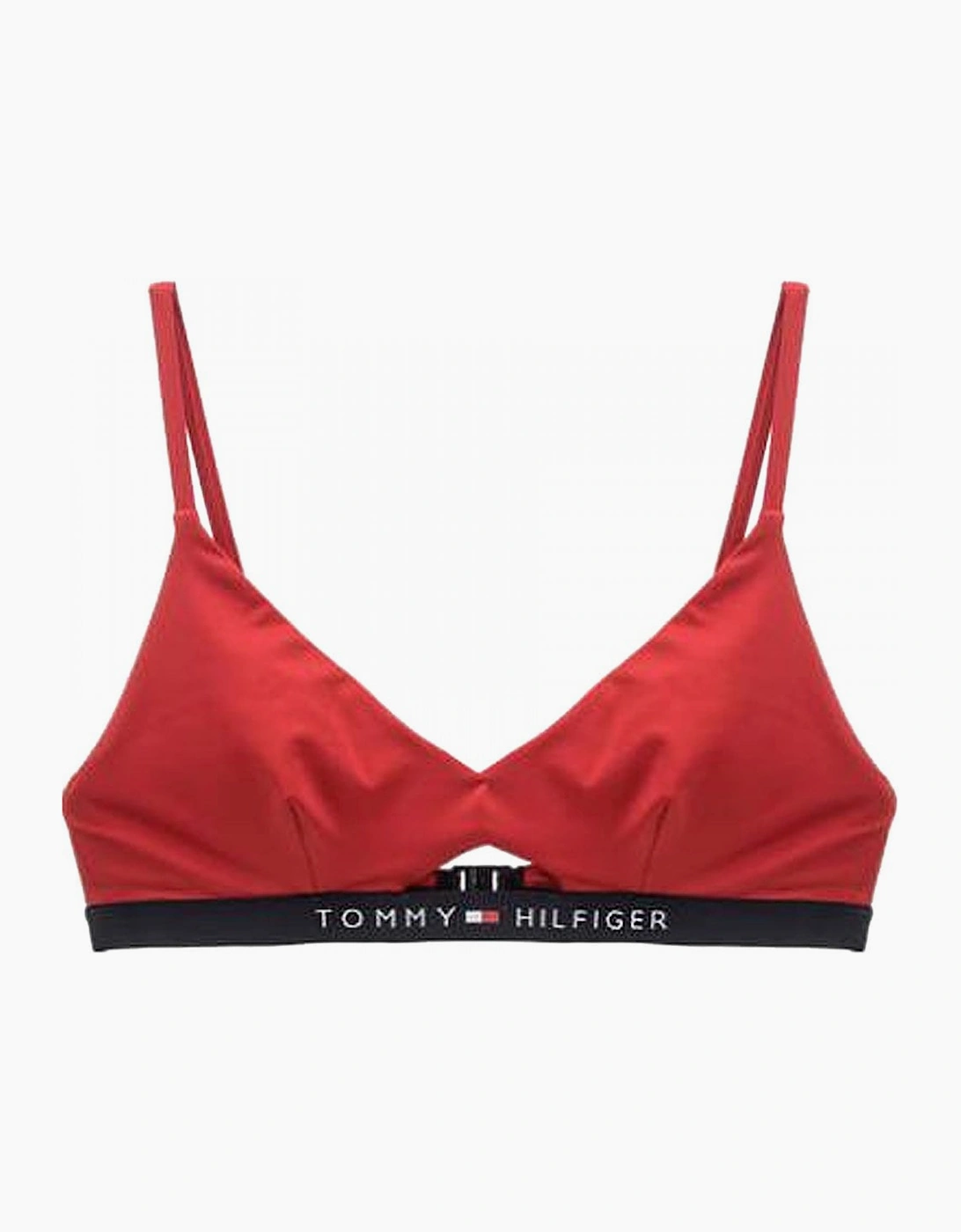 Tommy Hilfiger Women's Cut Out Detail Swim Bikini Top, Tango Red - Size: S
