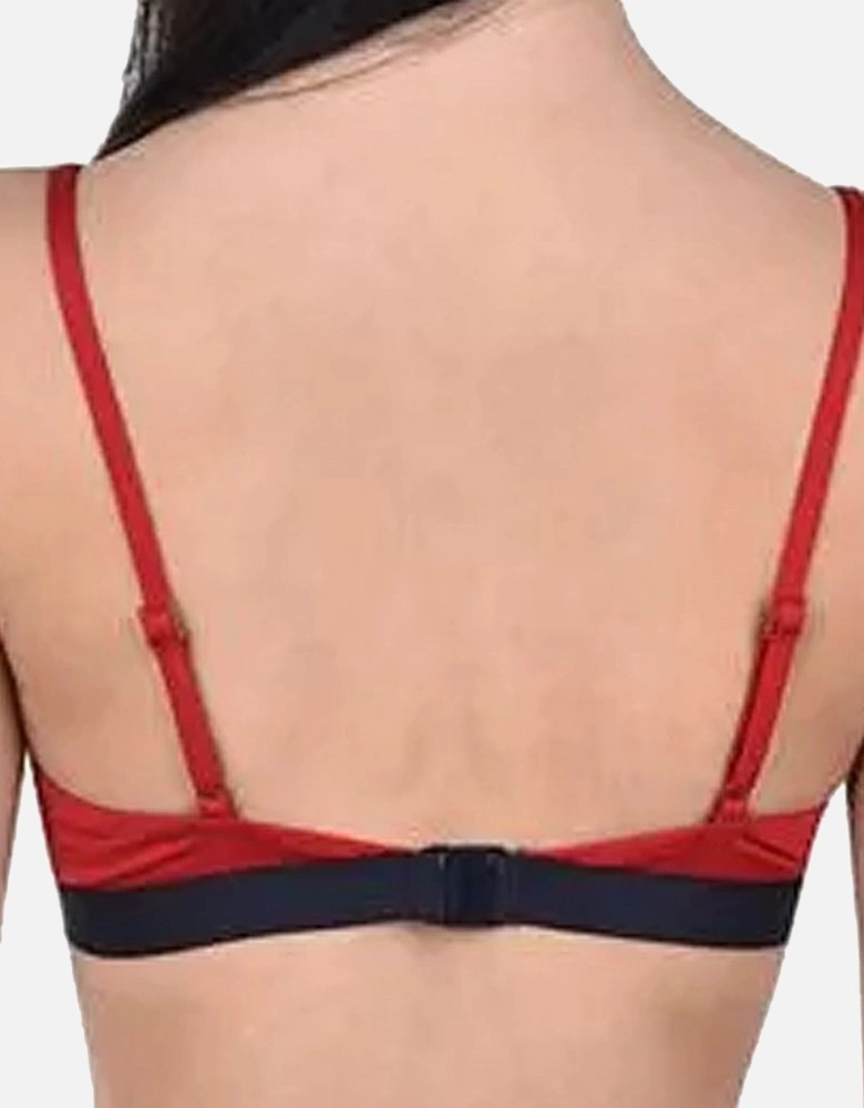 Cut Out Detail Swim Bikini Top, Tango Red