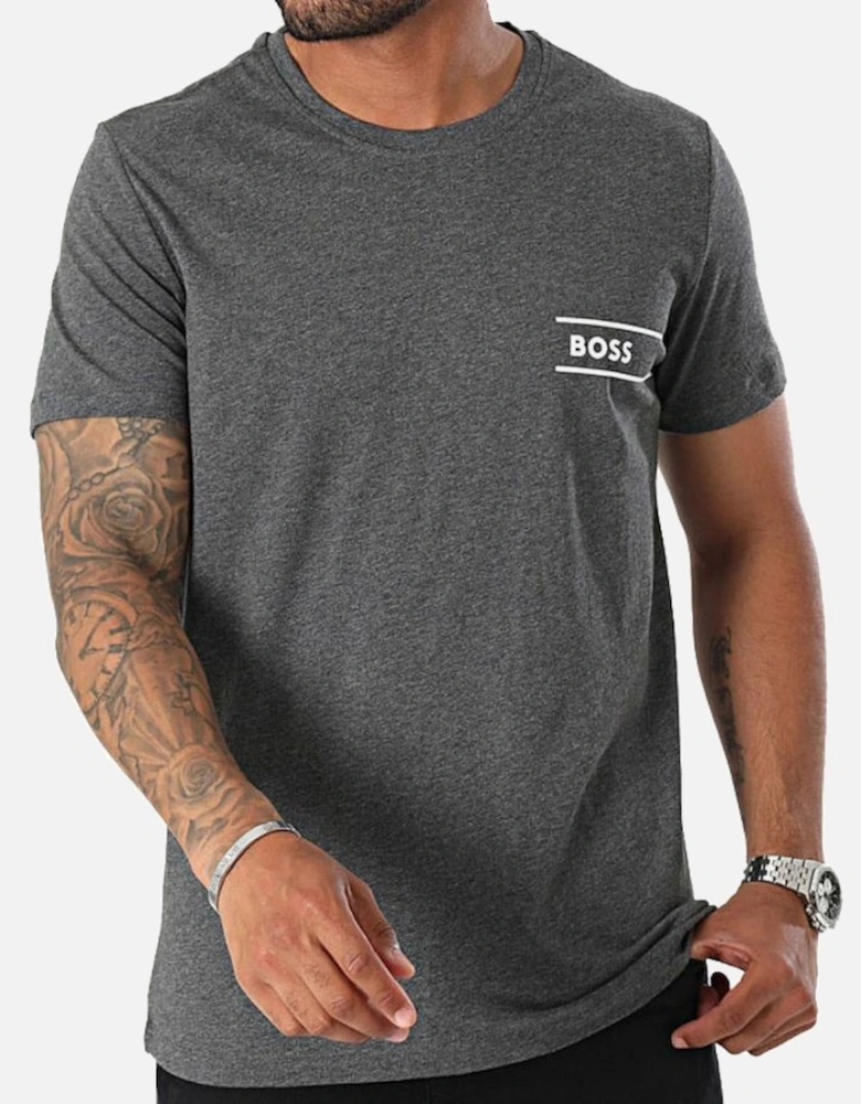 Luxe Cotton 24 Logo T-Shirt, Charcoal Grey