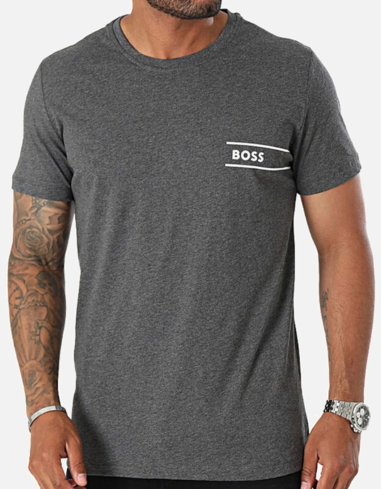 Luxe Cotton 24 Logo T-Shirt, Charcoal Grey