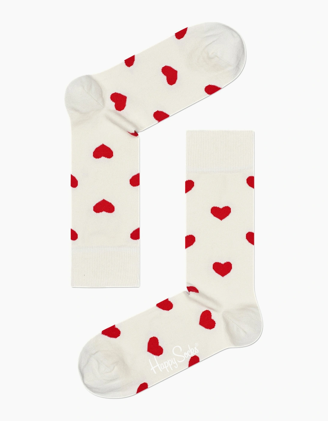 Happy Socks Women's White Heart Socks,  5.5/5/3.5/4/4.5/7/6.5/6/3 Eur Size 36-40