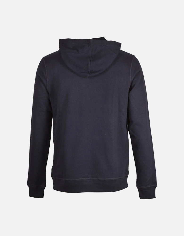 Embroidered Logo Zip-Thru Hoodie, Navy