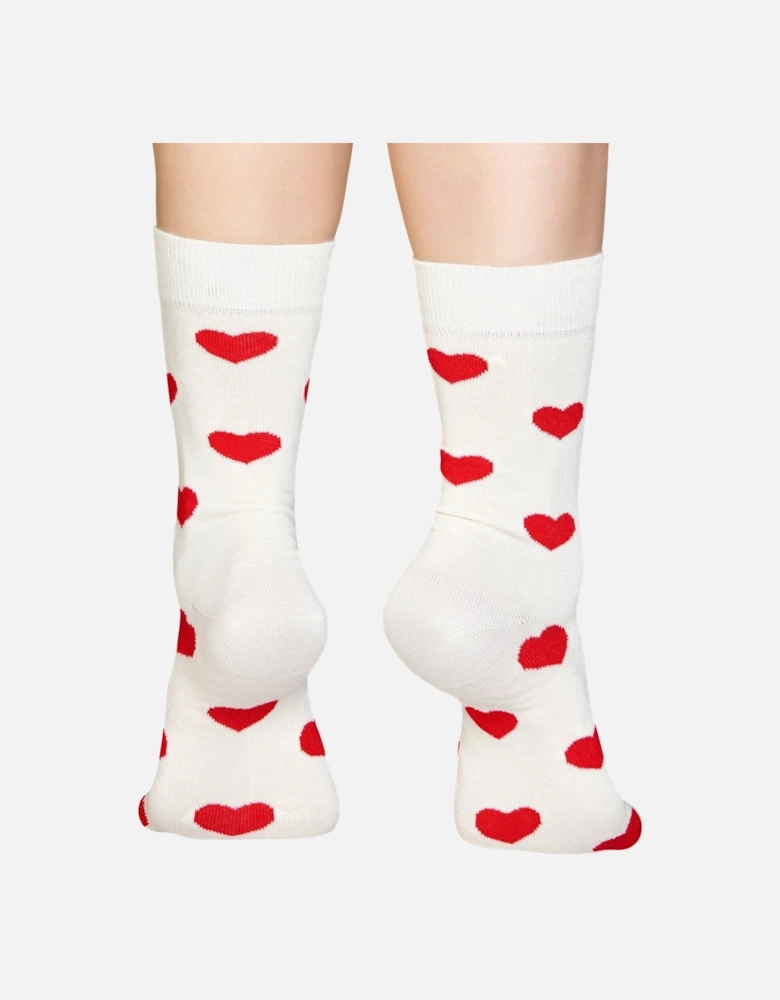 Heart Socks, White