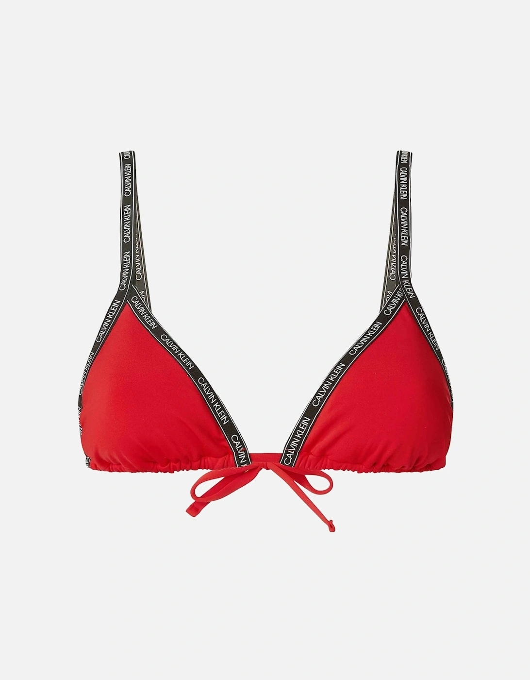 Calvin Klein Women's Logo Tape Triangle Swim Top, Rustic Red - Size: XS