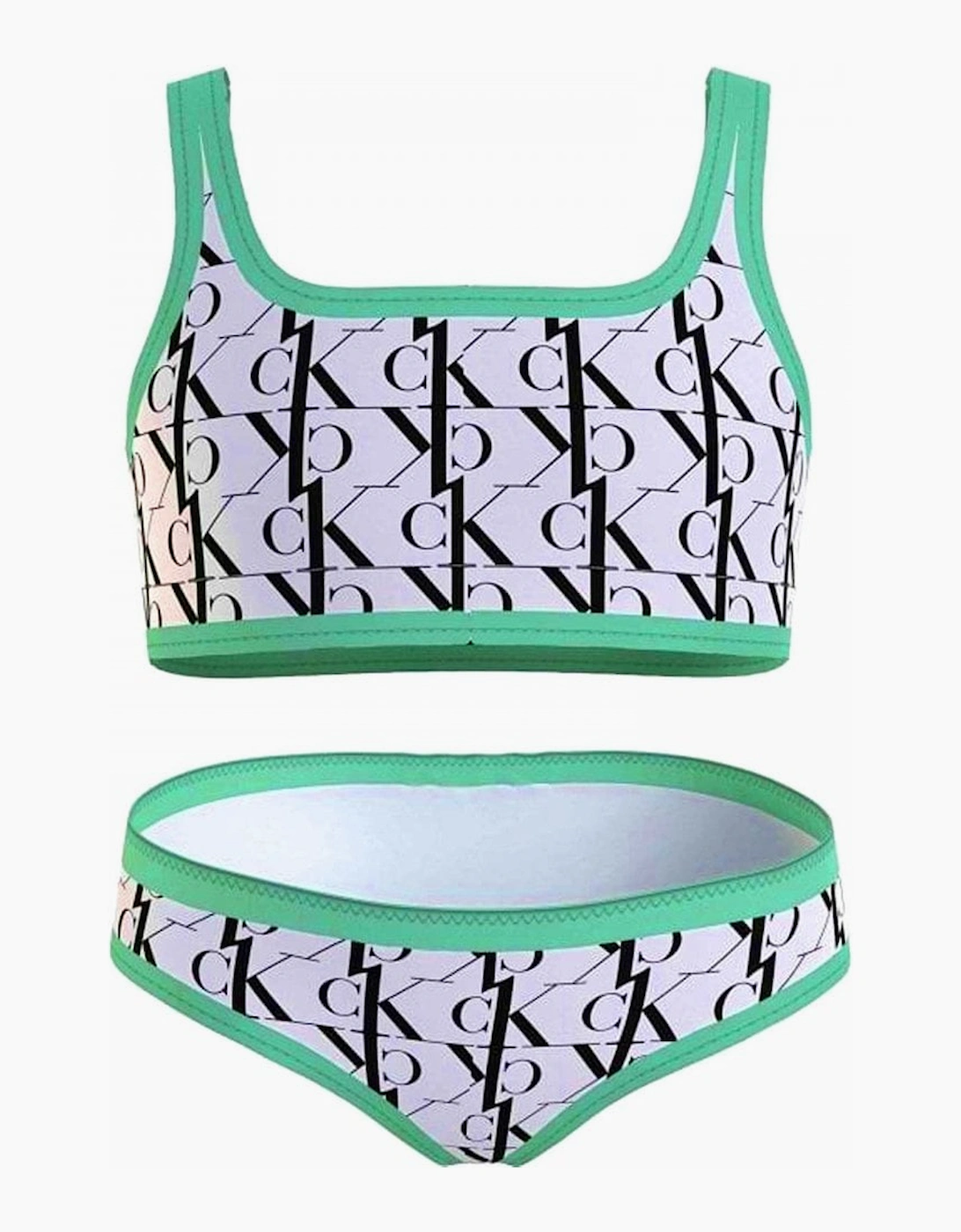 Calvin Klein Calvin Klein Girl's Girls CK One Bralette / Bikini Set, Monogram White