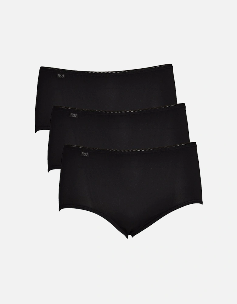 24/7 Microfiber Midi Brief 3-Pack, Black