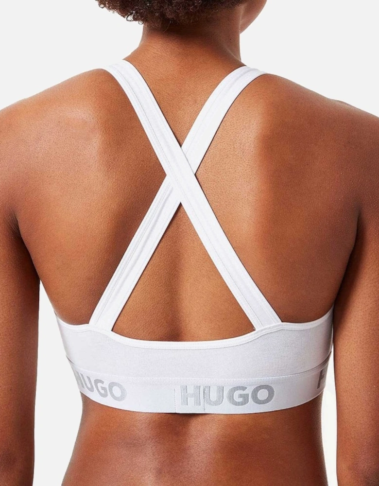 Sporty Logo Padded Bralette, White