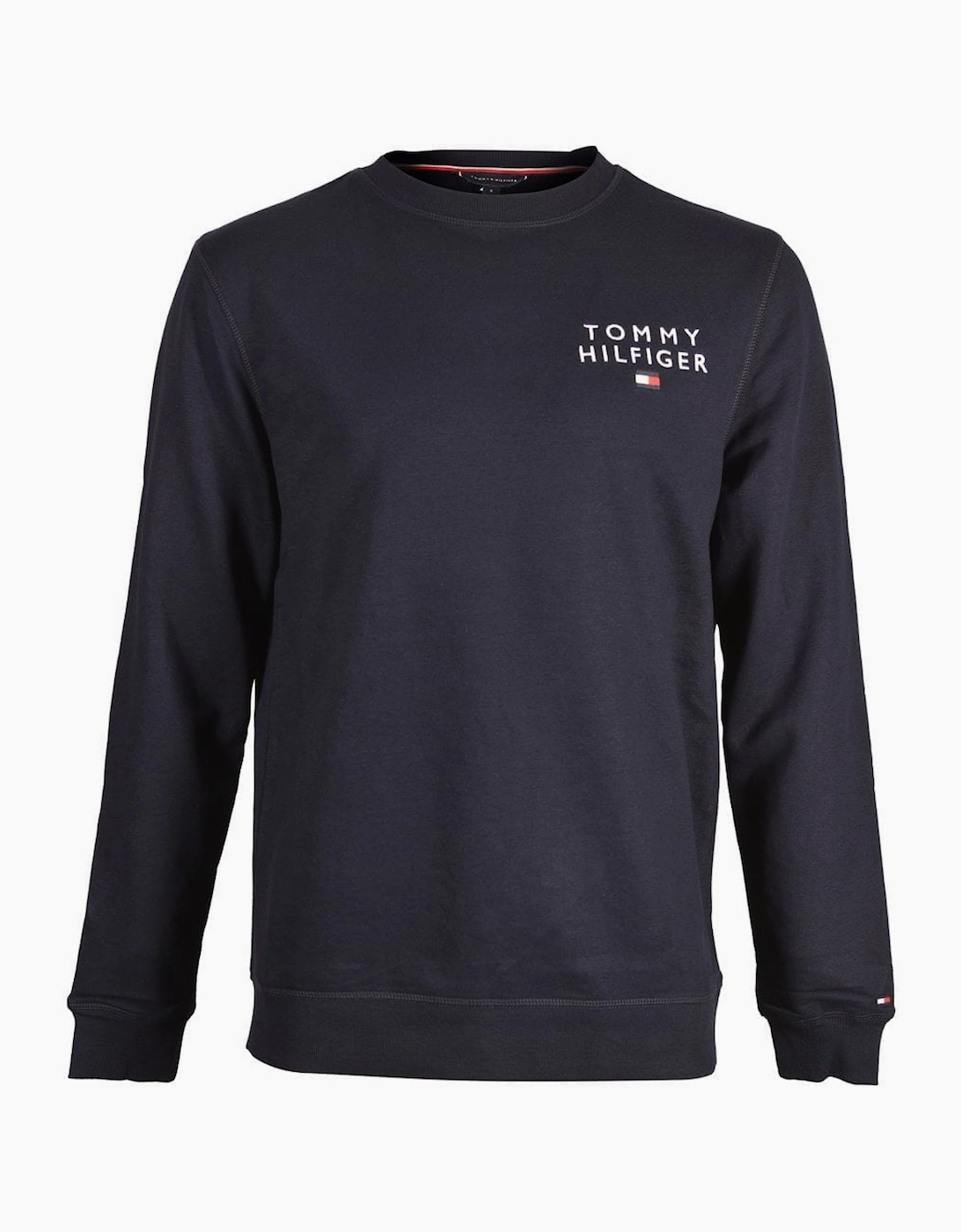 Tommy Hilfiger Men's Black Embroidered Logo Track Top Sweatshirt, Desert Sky  M