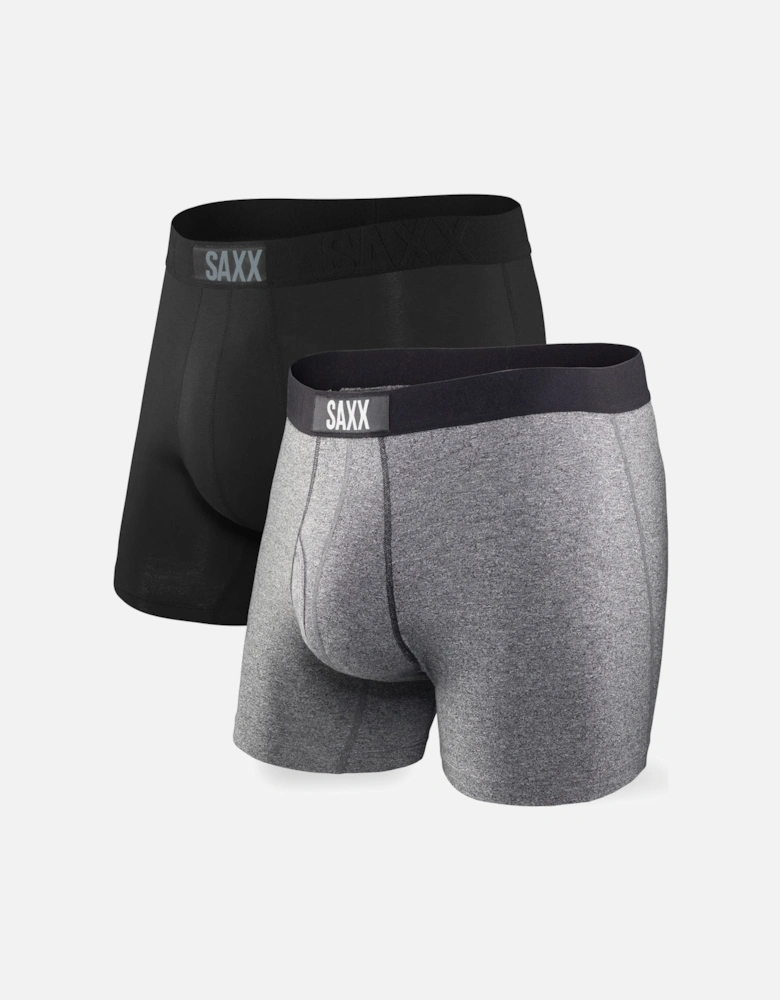 2-Pack Vibe Super Soft Boxer Brief, Black/Grey