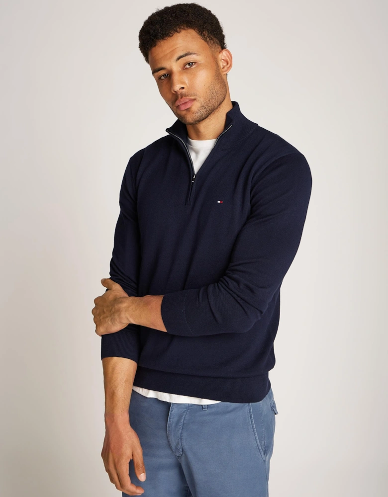 Essential Cotton Mens Half Zip Mock Sweatshirt