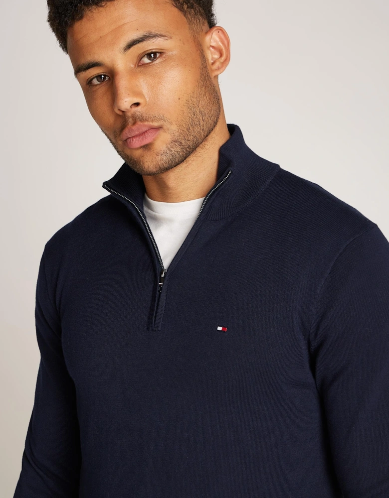 Essential Cotton Mens Half Zip Mock Sweatshirt