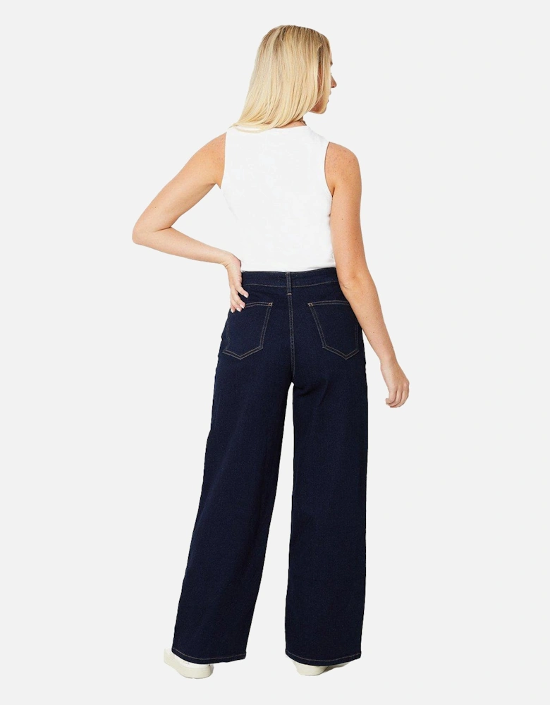 Womens/Ladies Denim Wide Leg Jeans