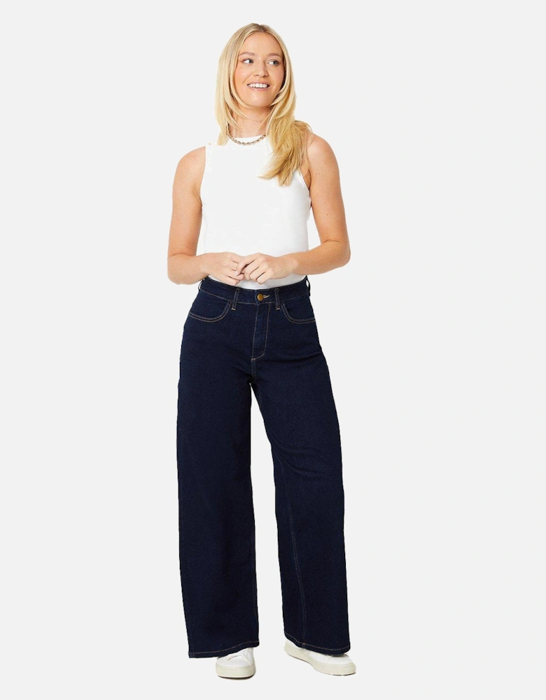 Womens/Ladies Denim Wide Leg Jeans