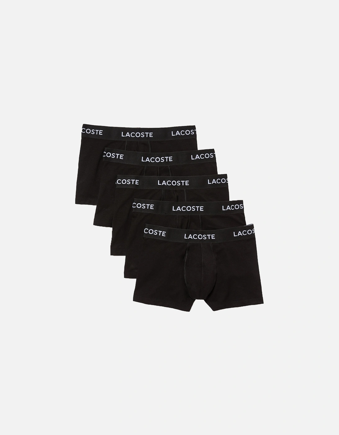 Lacoste Men's Black 5-Pack Casual Boxer Trunks, - : 32/33/32 Medium