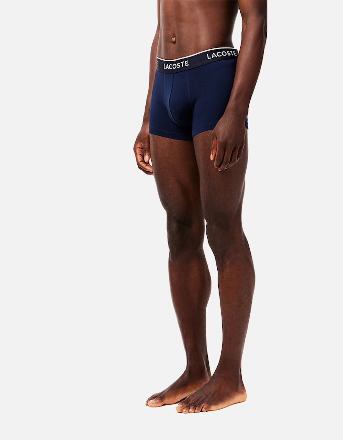 3-Pack Contrasting Waistband Casual Boxer Trunks, Navy