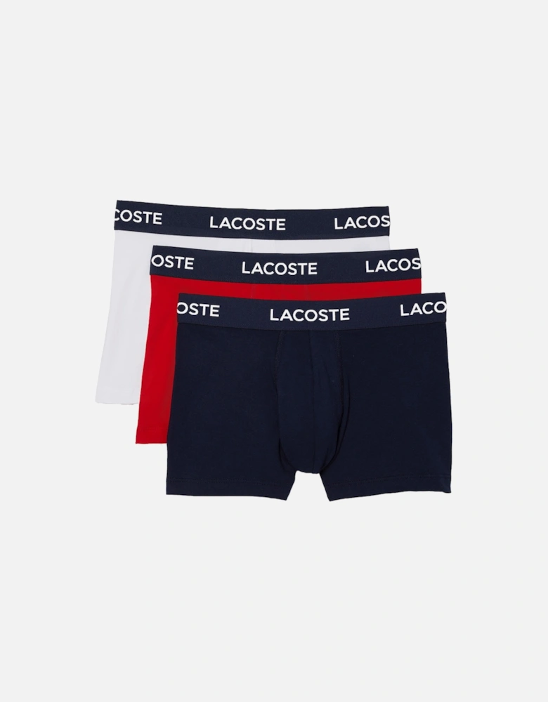 3-Pack Boxer Trunks, Navy/Red/White