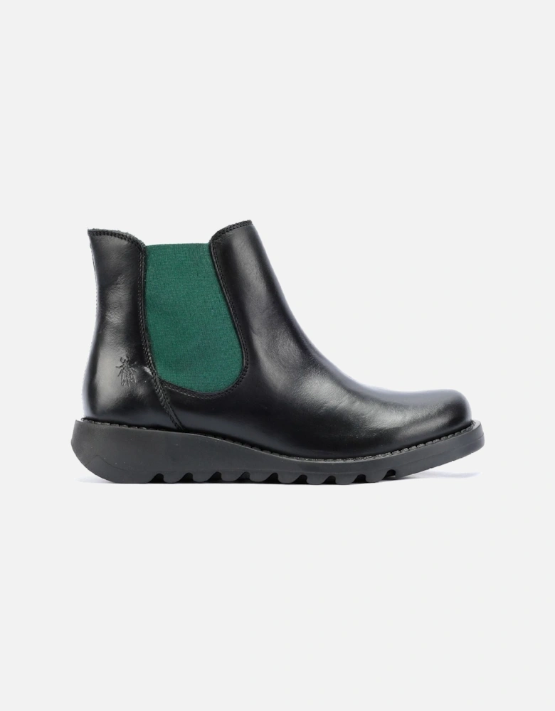 Salv Leather Women's Black/Teal Boots