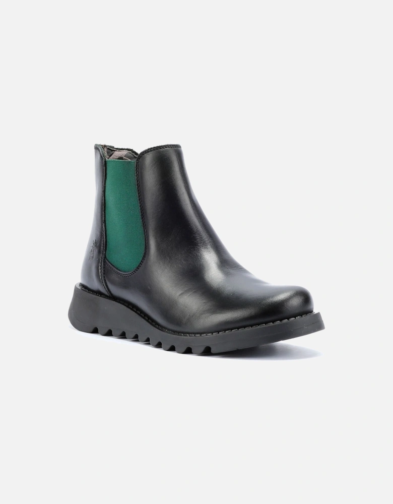 Salv Leather Women's Black/Teal Boots