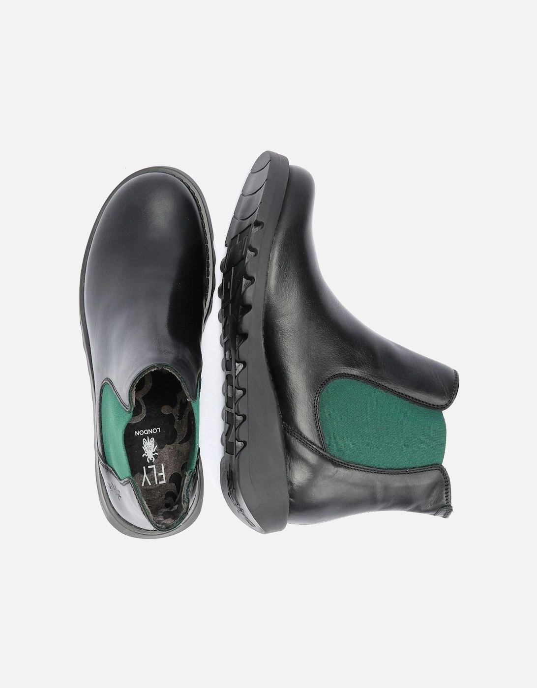 Salv Leather Women's Black/Teal Boots
