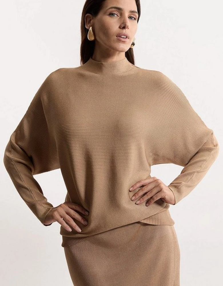 Slinky Drape Batwing Sleeve Knit Top