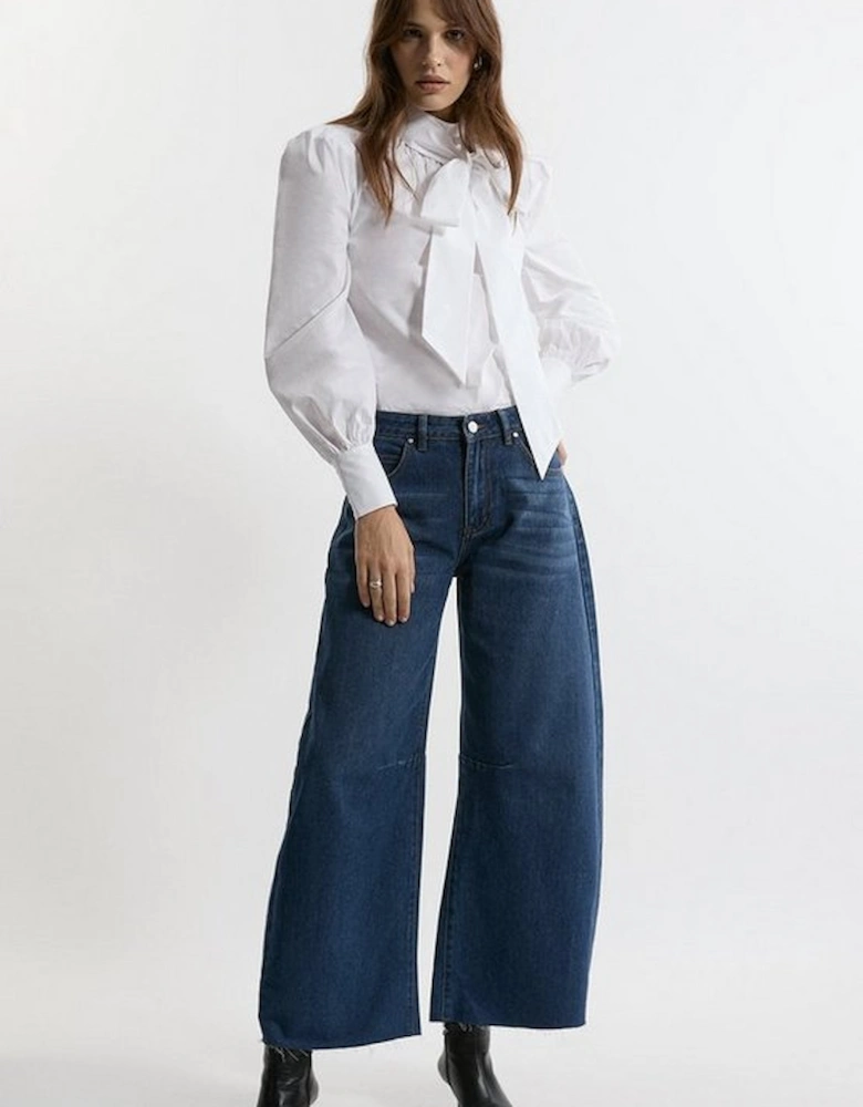 Indigo Barrel Leg Jean