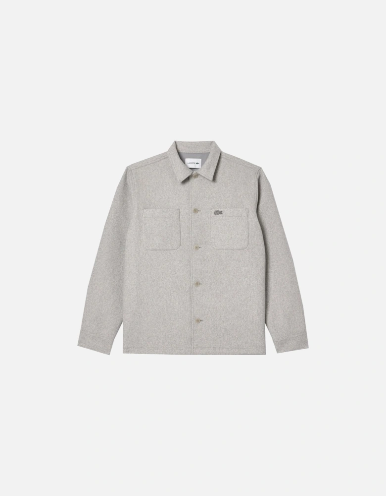 Men's Grey Oversized Flannel Overshirt