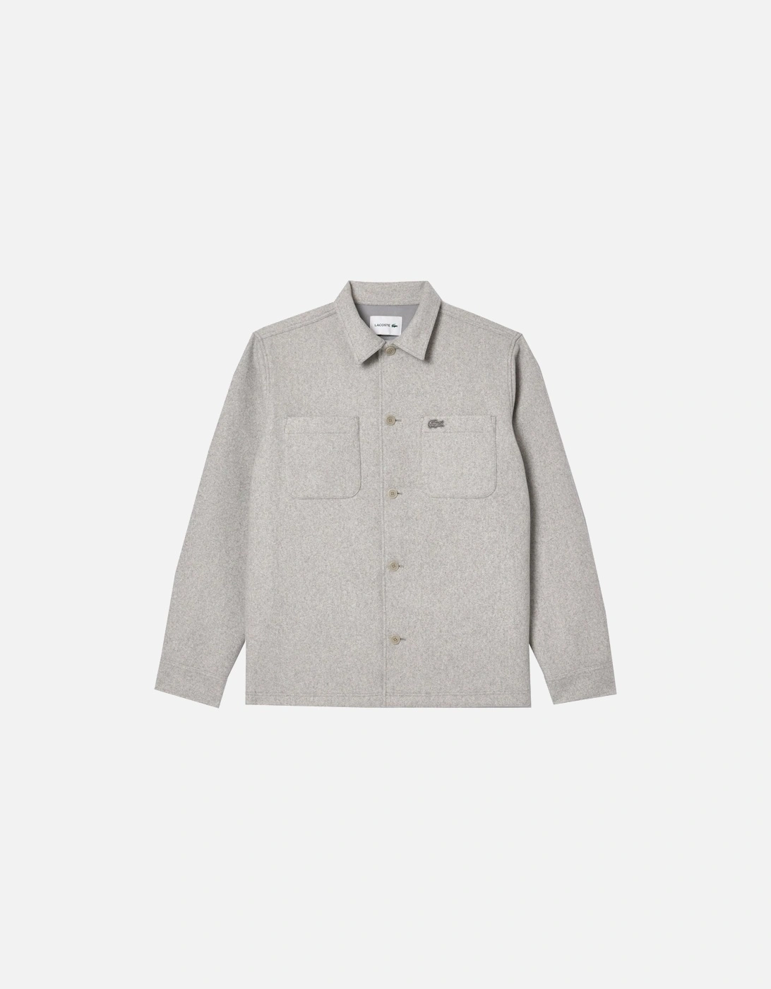 Men's Grey Oversized Flannel Overshirt, 6 of 5