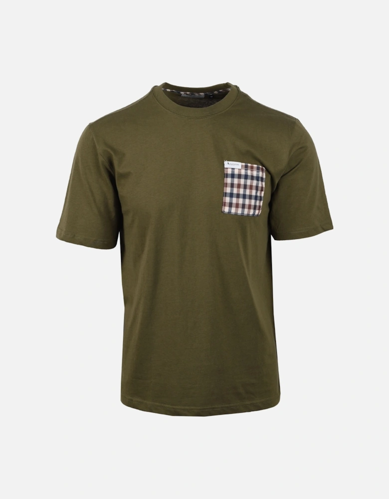 Active Club Check Pocket T-shirt Army Green