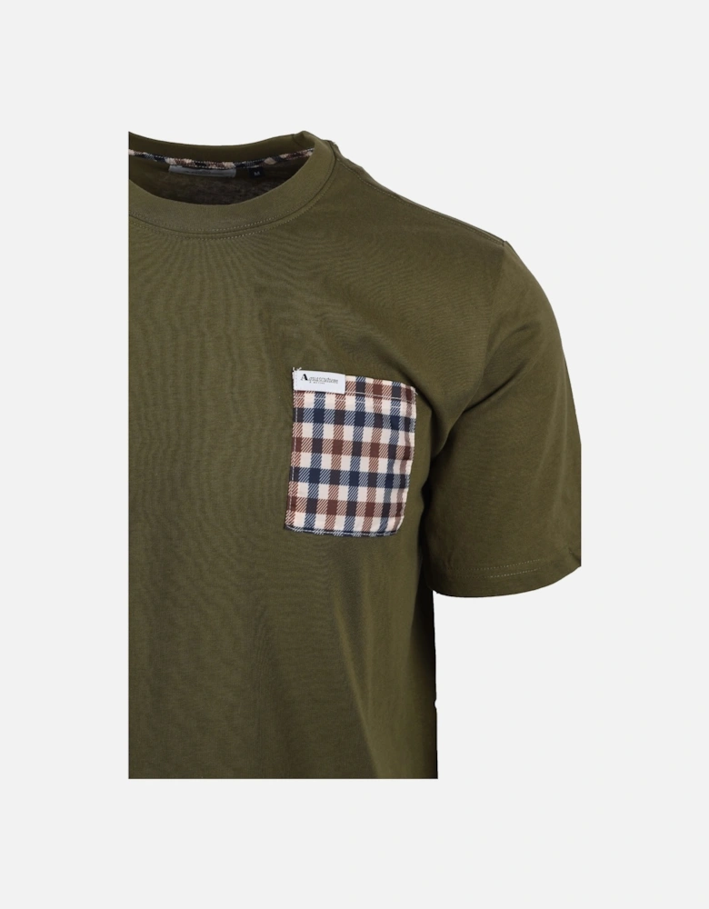 Active Club Check Pocket T-shirt Army Green