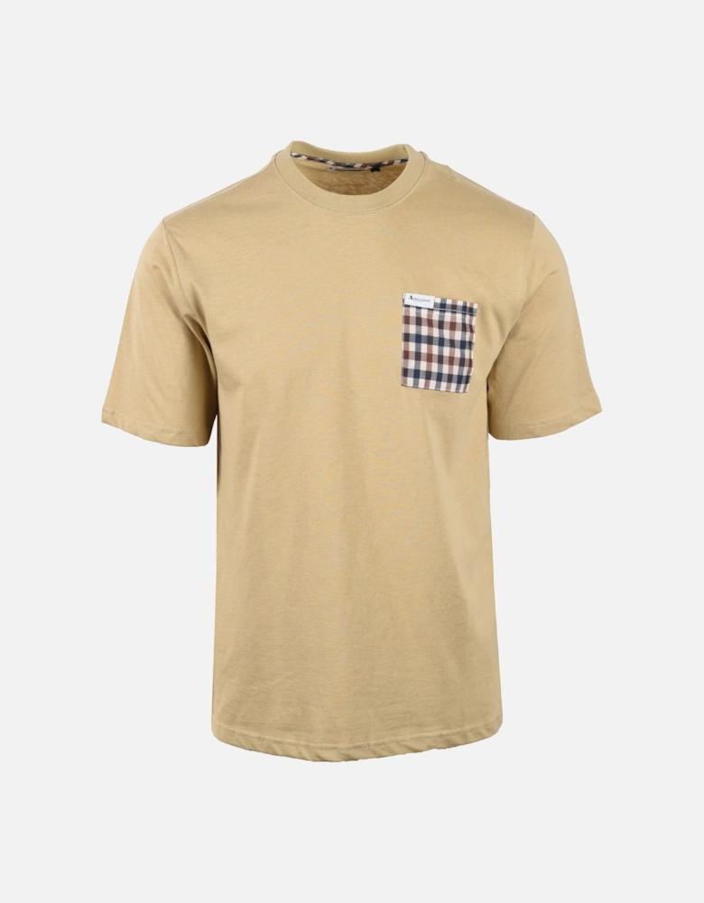 Active Club Check Pocket T-shirt Beige