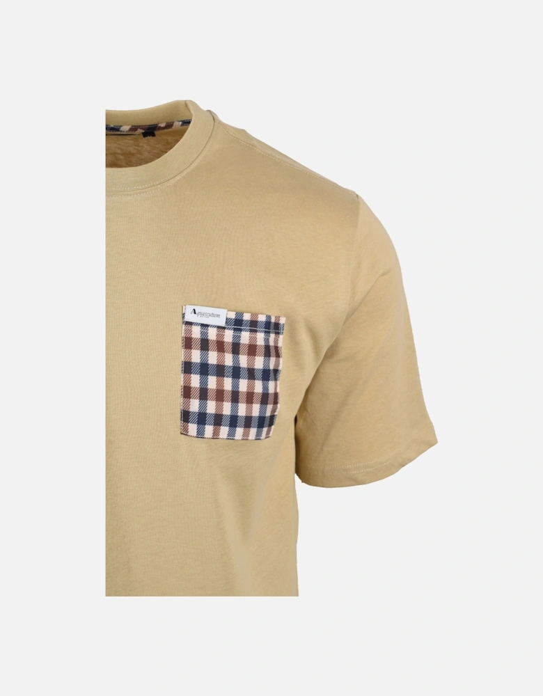 Active Club Check Pocket T-shirt Beige