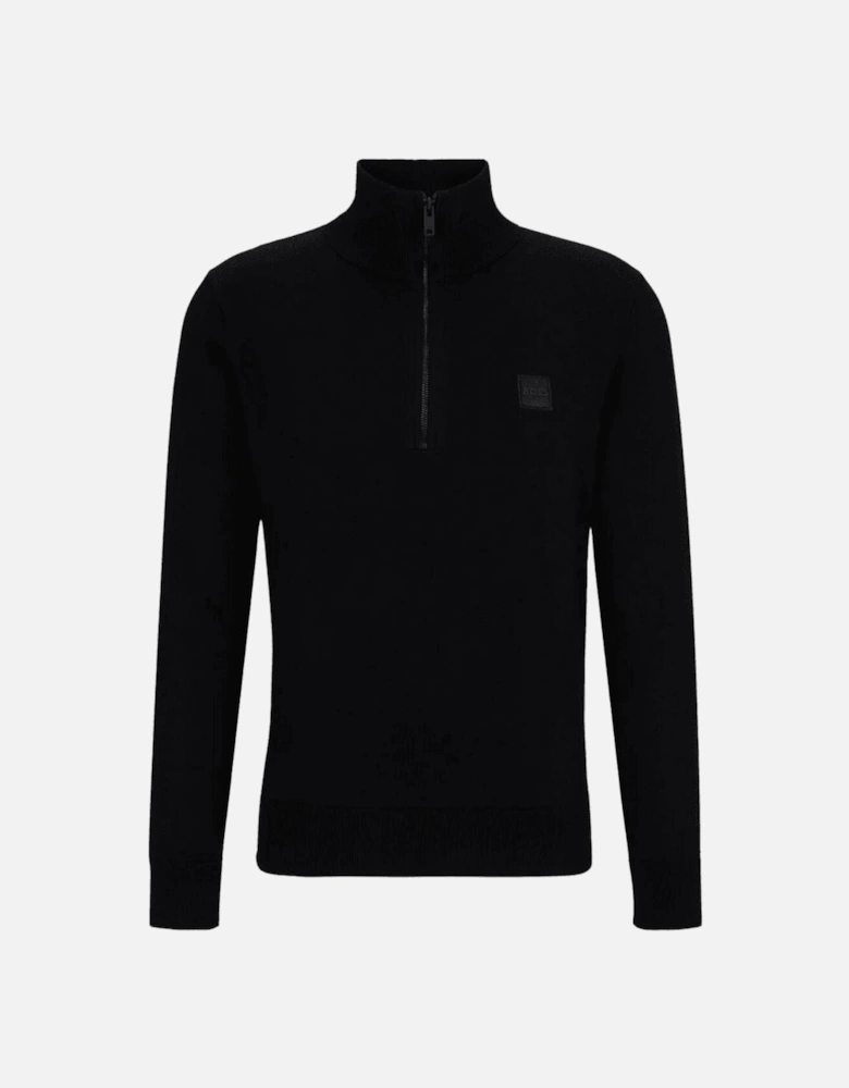 Kanobix Half Zip Funnel Neck Black Sweatshirt